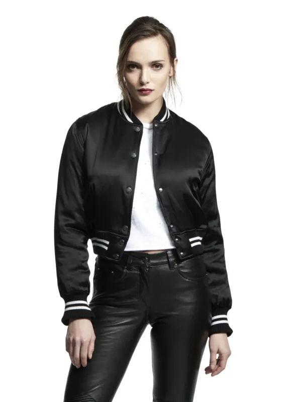 Silk Baseball Jacket Black made by AMIRI