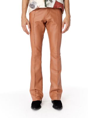 Flare Leather Pants - Roasted Red sold by AMIRI