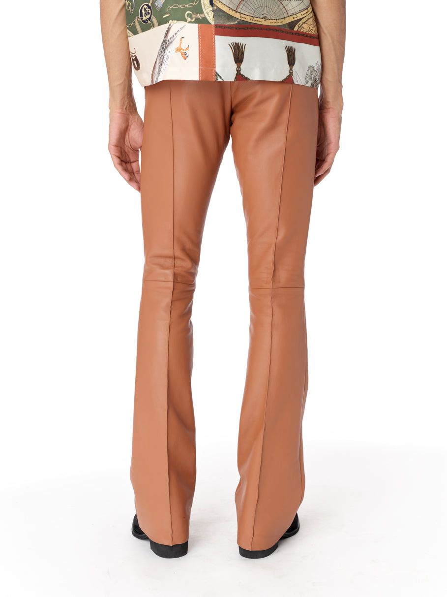Flare Leather Pants - Roasted Red sold by AMIRI product image thumbnail 5