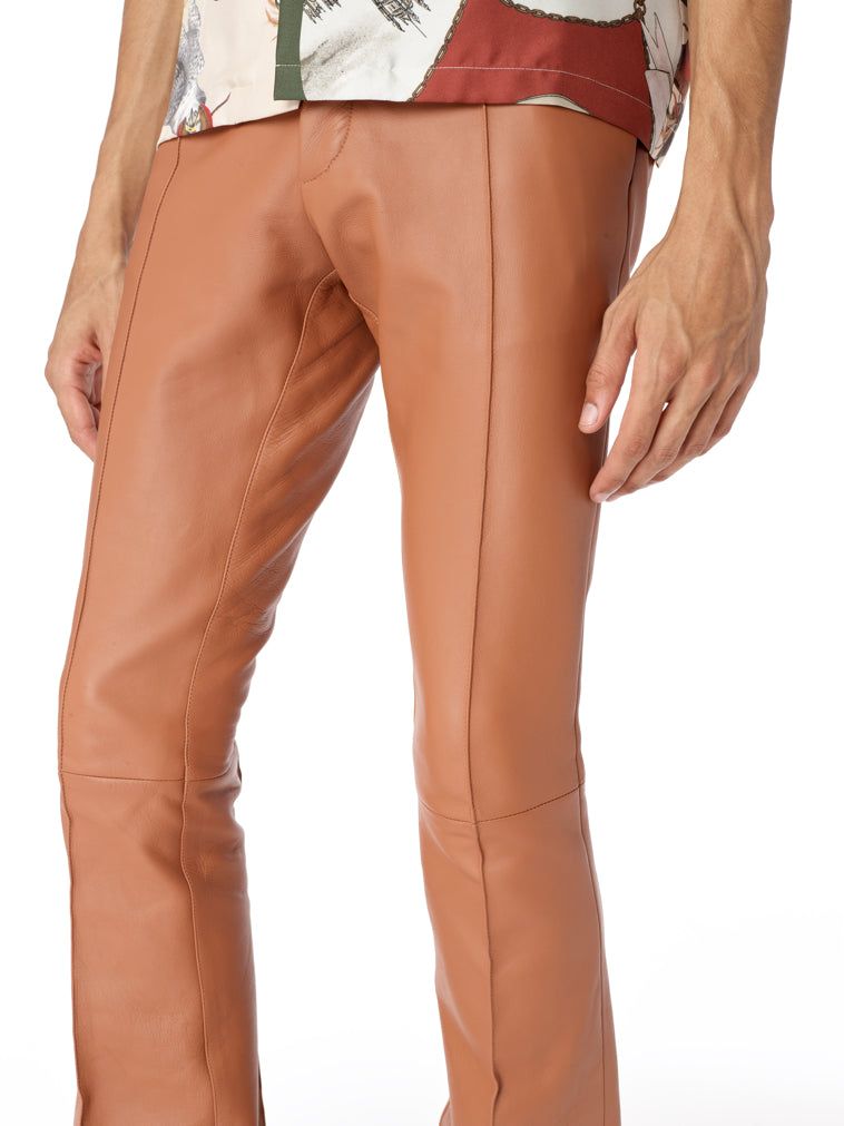 Flare Leather Pants - Roasted Red sold by AMIRI product image thumbnail 2