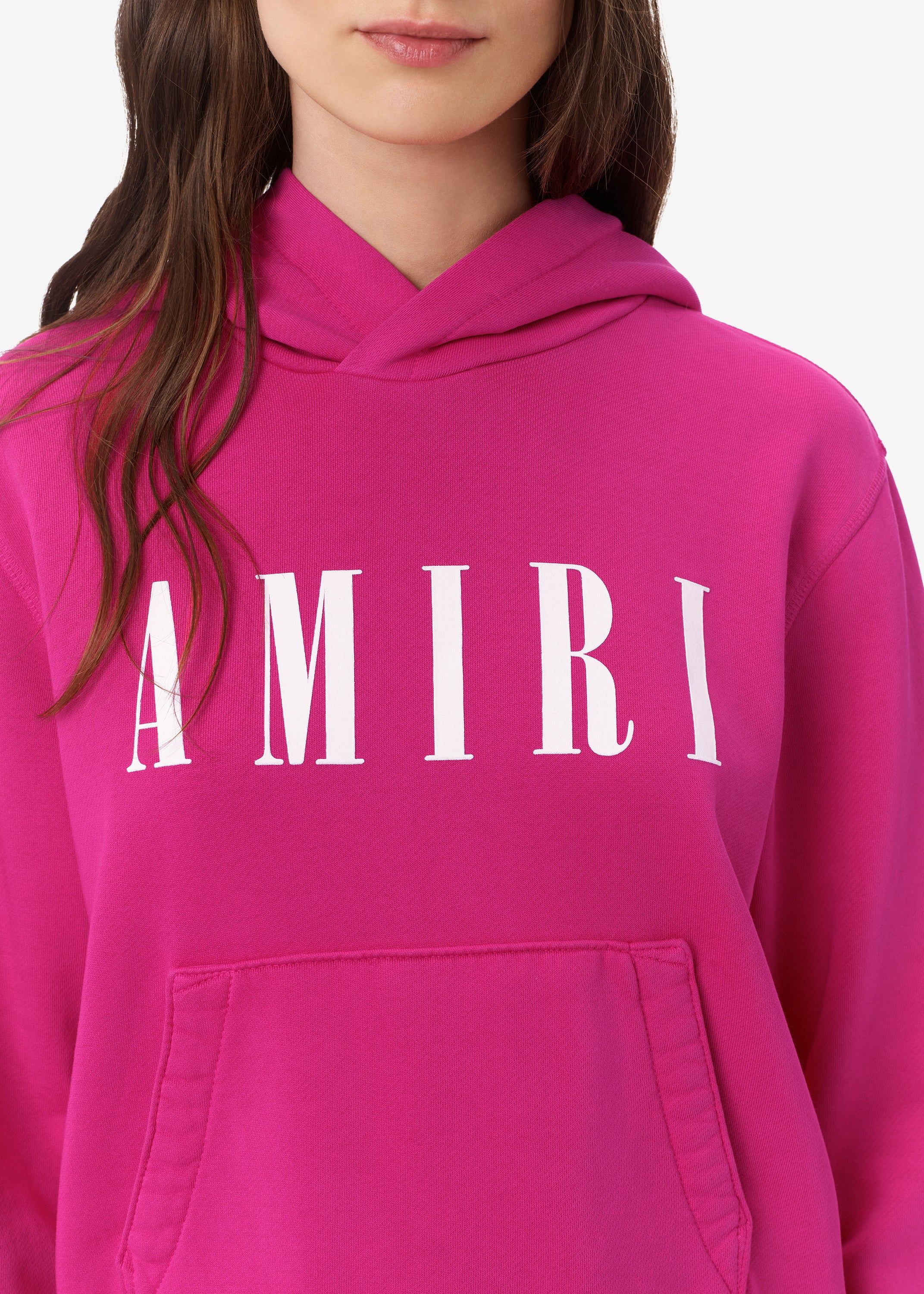 WOMEN - AMIRI CORE LOGO FITTED HOODIE - PINK sold by AMIRI product image thumbnail 5