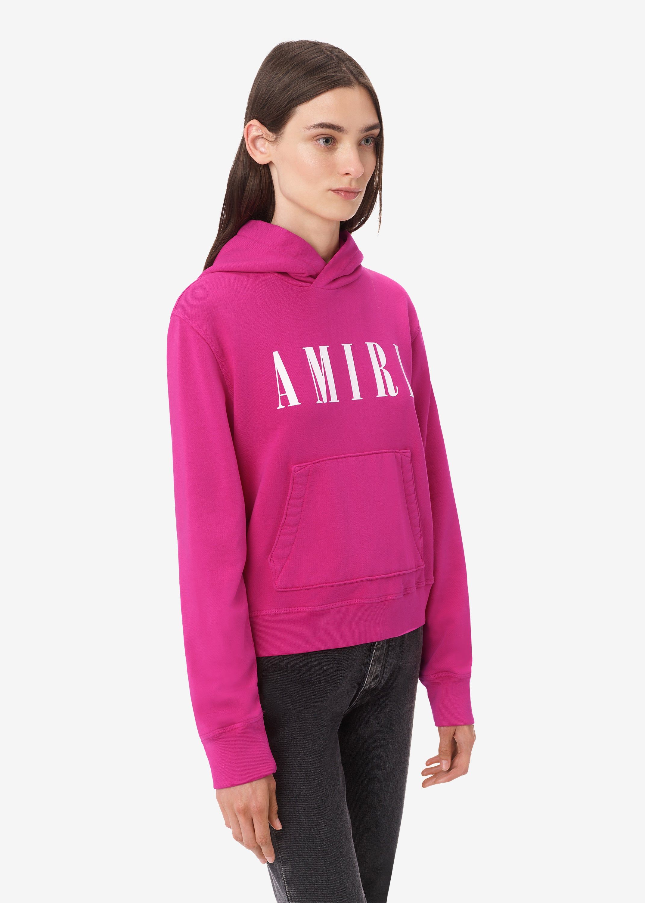 WOMEN - AMIRI CORE LOGO FITTED HOODIE - PINK sold by AMIRI product image thumbnail 3