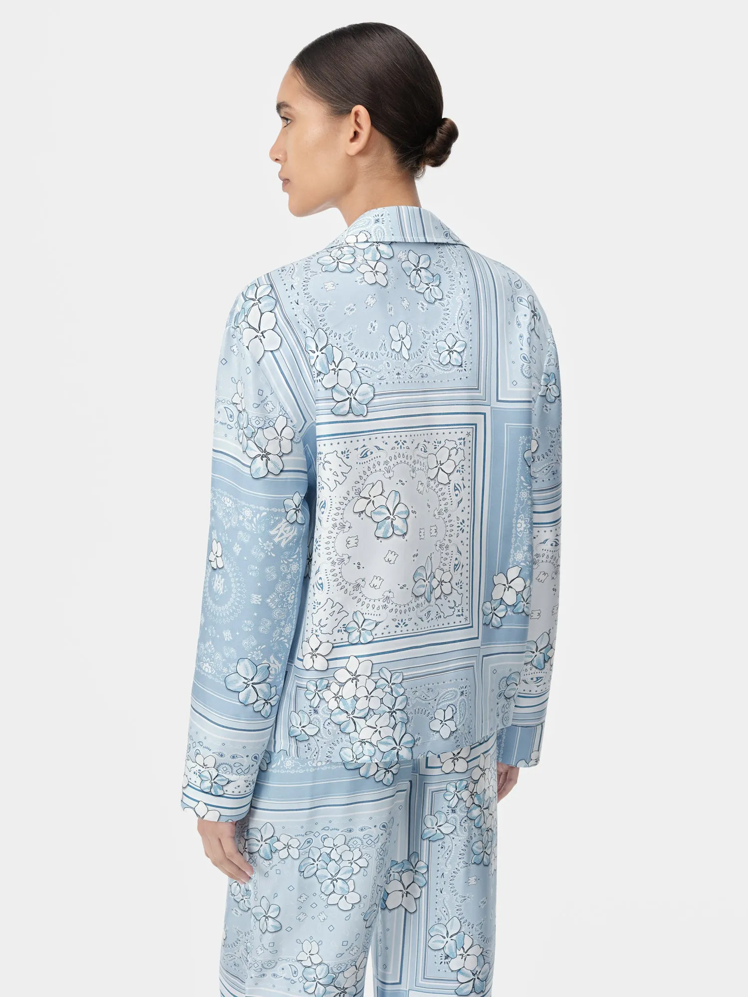 WOMEN - WOMEN'S BANDANA FLORAL PJ SHIRT - Cerulean sold by AMIRI product image thumbnail 3