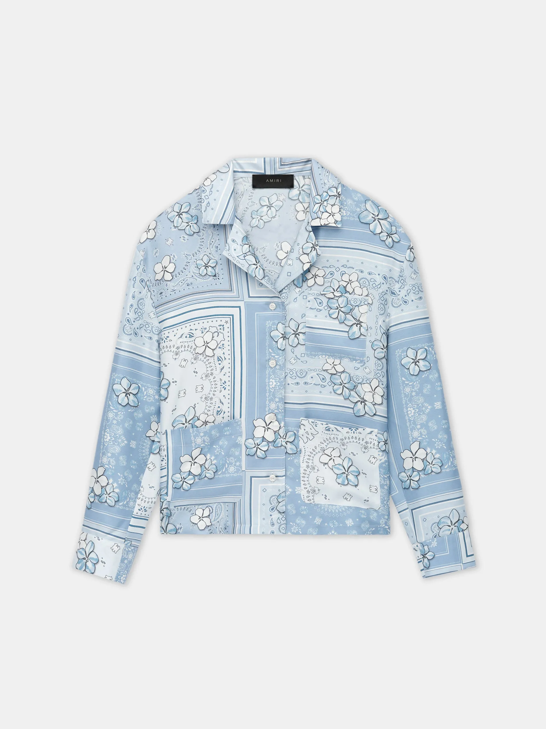 WOMEN - WOMEN'S BANDANA FLORAL PJ SHIRT - Cerulean sold by AMIRI product image thumbnail 5