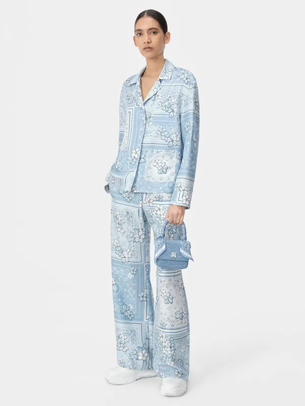 WOMEN - WOMEN'S BANDANA FLORAL PJ SHIRT - Cerulean made by AMIRI