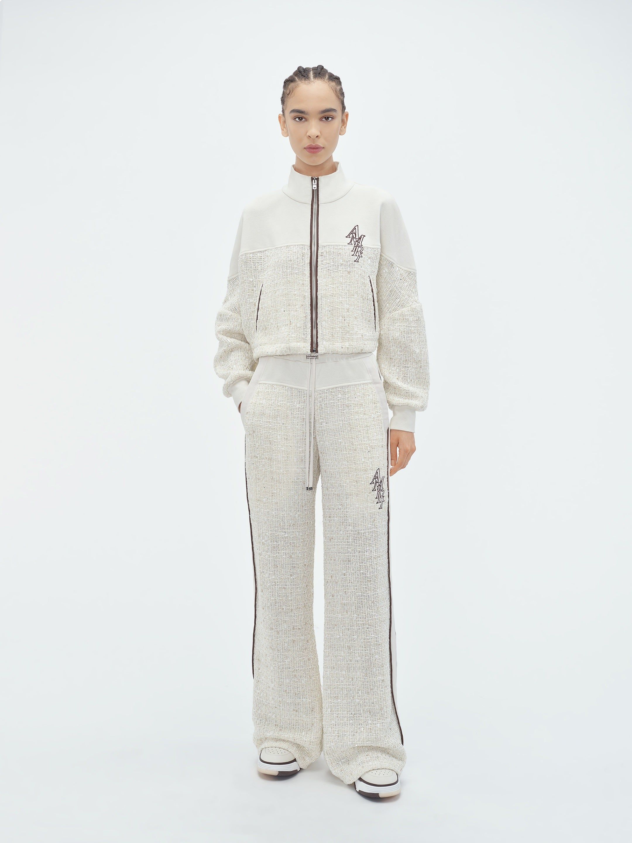 WOMEN - BOUCLE HYBRID TRACK JACKET - Alabaster sold by AMIRI product image thumbnail 2