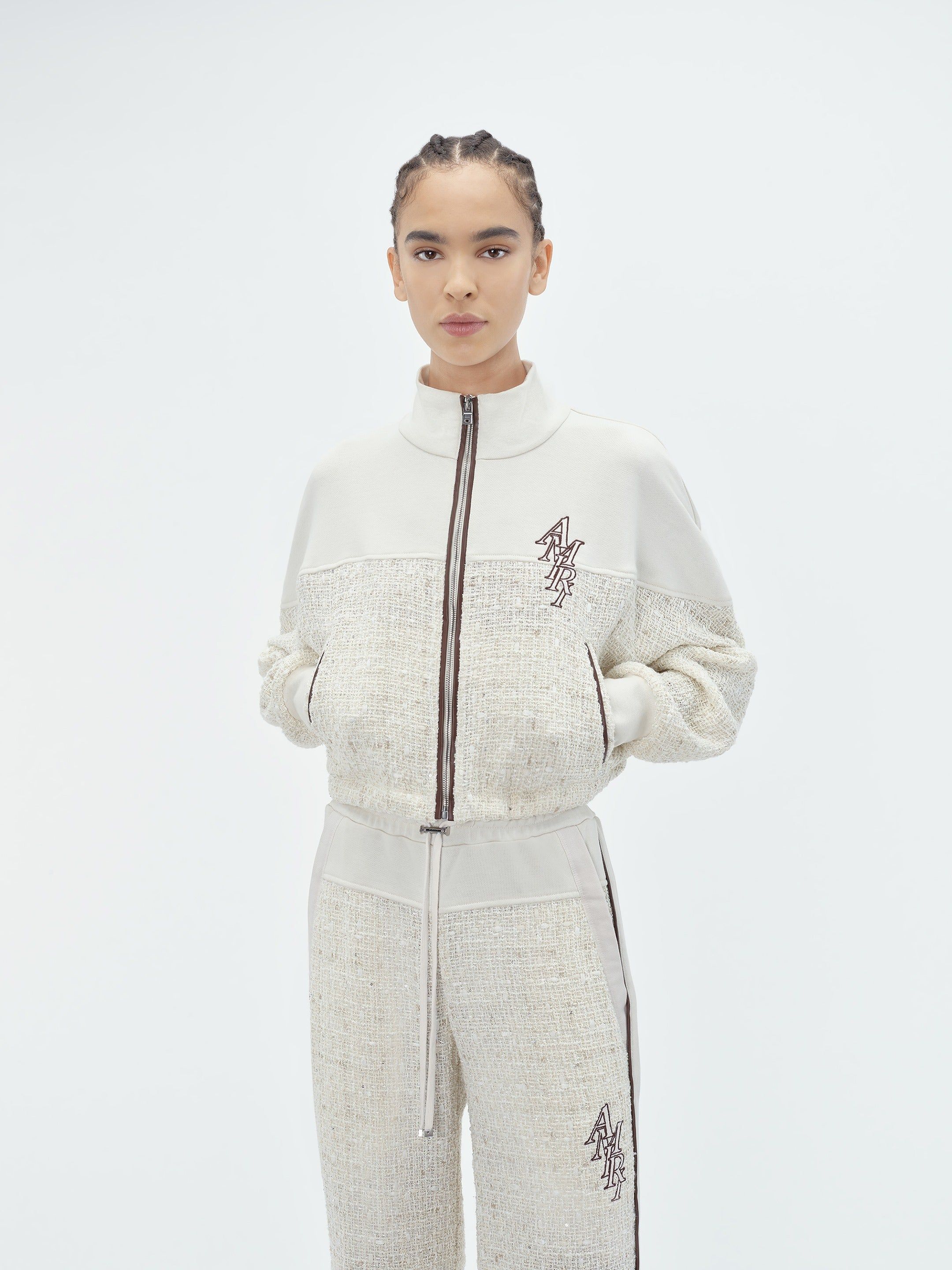 WOMEN - BOUCLE HYBRID TRACK JACKET - Alabaster sold by AMIRI product image thumbnail 3