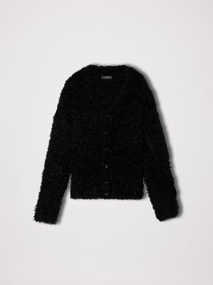 WOMEN - FEATHER CARDIGAN - BLACK made by AMIRI