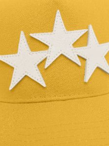 3 STAR TRUCKER HAT - YELLOW / WHITE sold by AMIRI