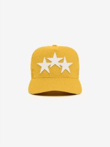 3 STAR TRUCKER HAT - YELLOW / WHITE sold by AMIRI