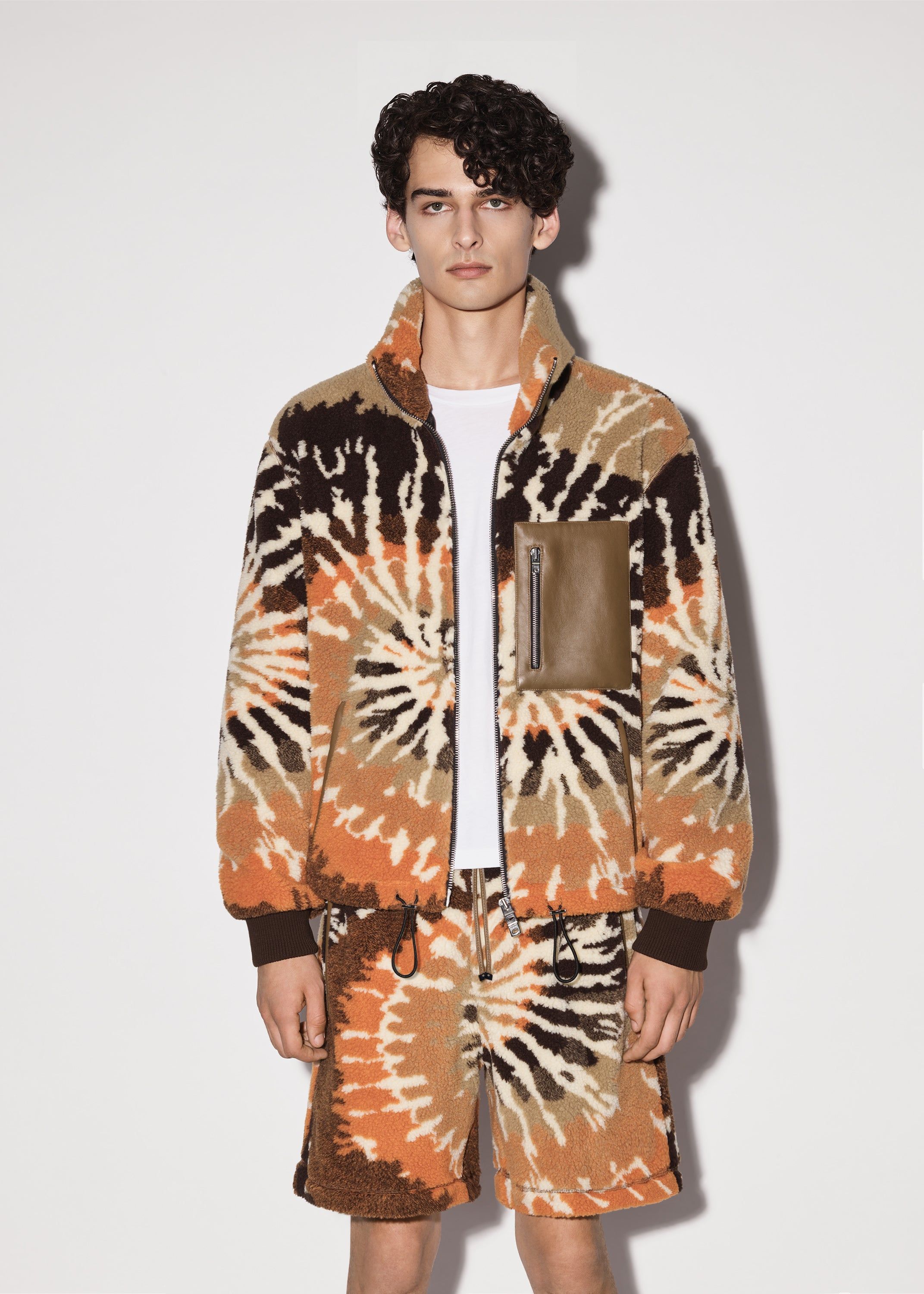 TIE DYE POLAR FLEECE JACKET - ORANGE / BLACK sold by AMIRI product image thumbnail 3