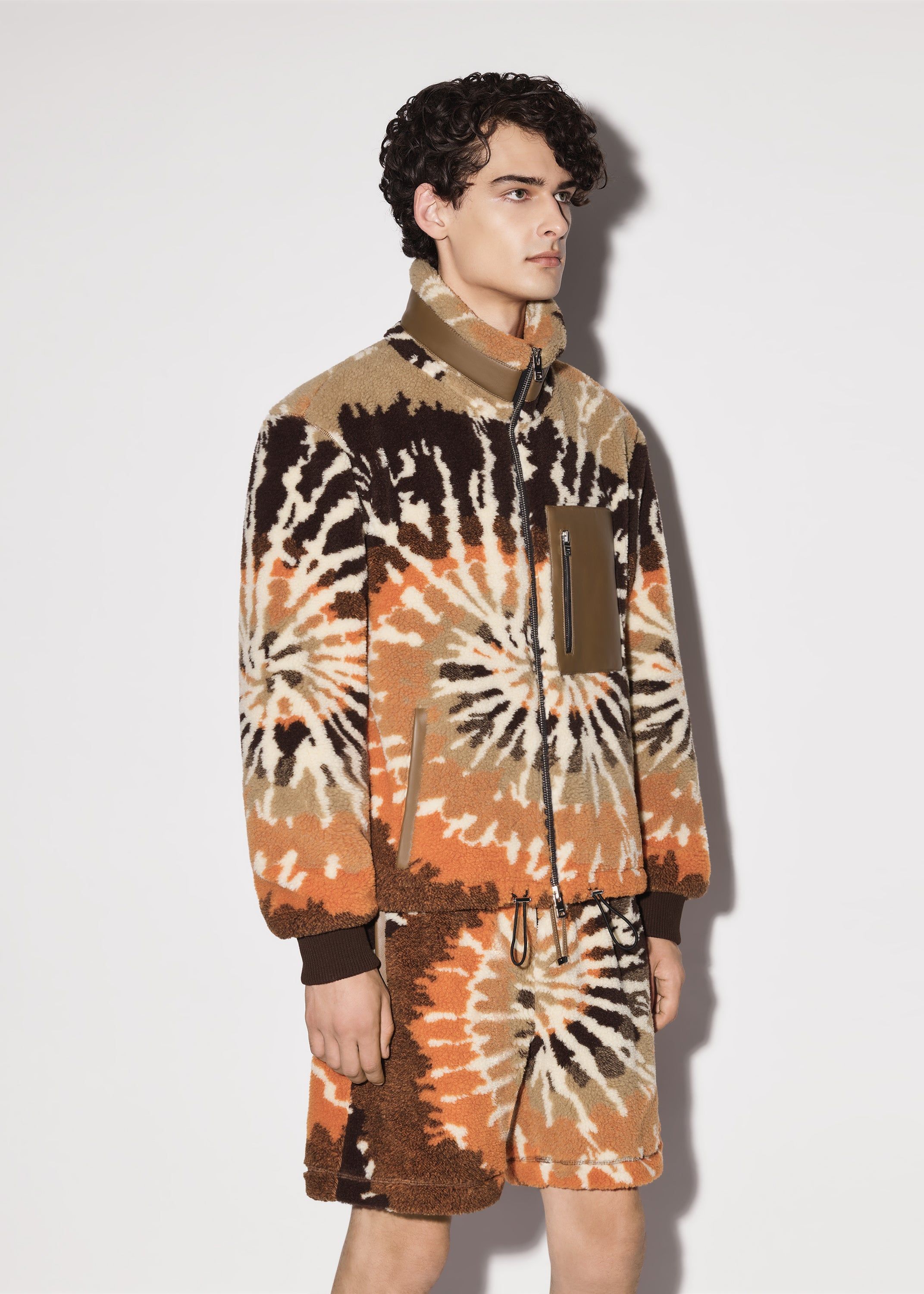 TIE DYE POLAR FLEECE JACKET - ORANGE / BLACK sold by AMIRI product image thumbnail 4
