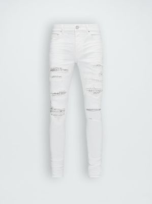 CRYSTAL THRASHER JEAN - WHITE sold by AMIRI