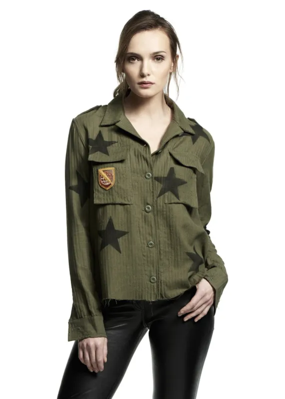 CASHMERE MILITARY STAR SHIRT OLIVE made by AMIRI
