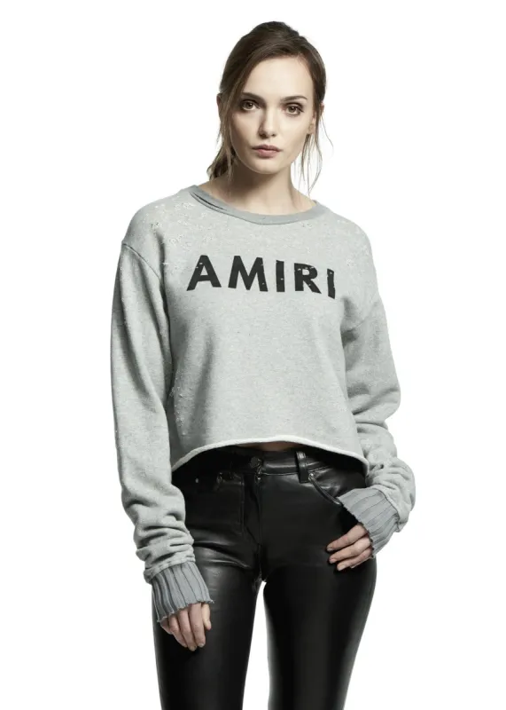 AMIRI CROPPED SHOTGUN CREW GREY sold by AMIRI