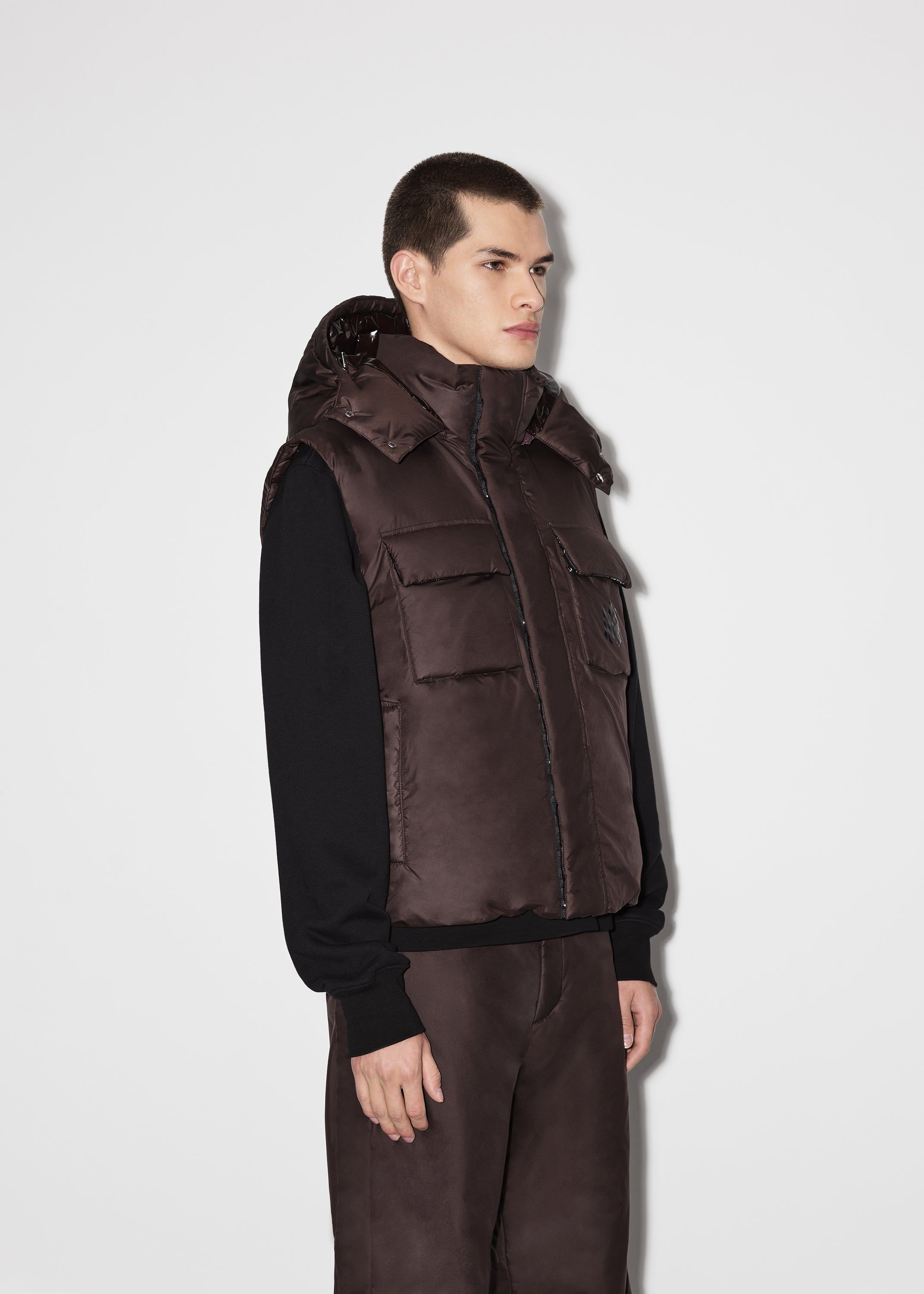 HOODED DOWN GILET - BROWN sold by AMIRI product image thumbnail 5