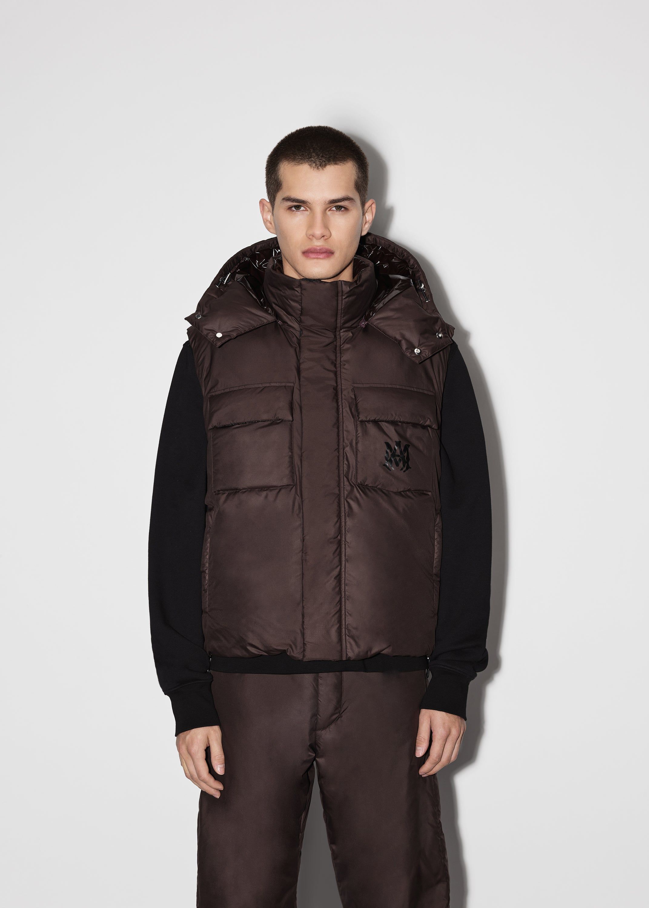 HOODED DOWN GILET - BROWN sold by AMIRI product image thumbnail 2