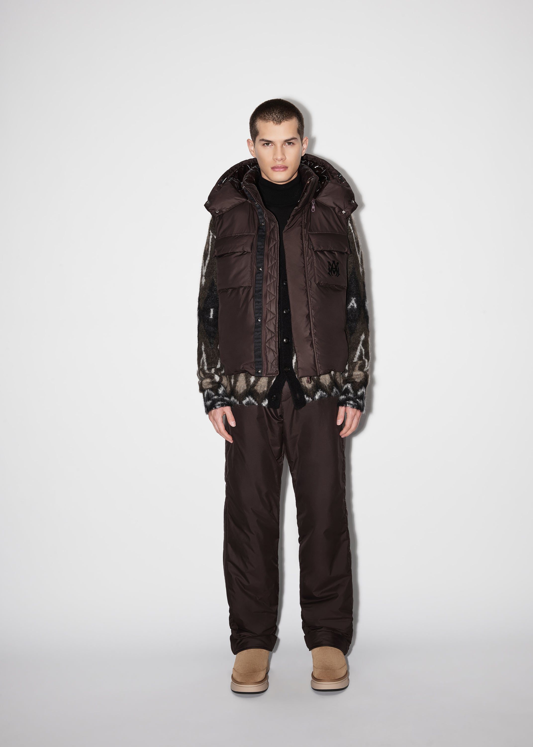 HOODED DOWN GILET - BROWN sold by AMIRI product image thumbnail 3