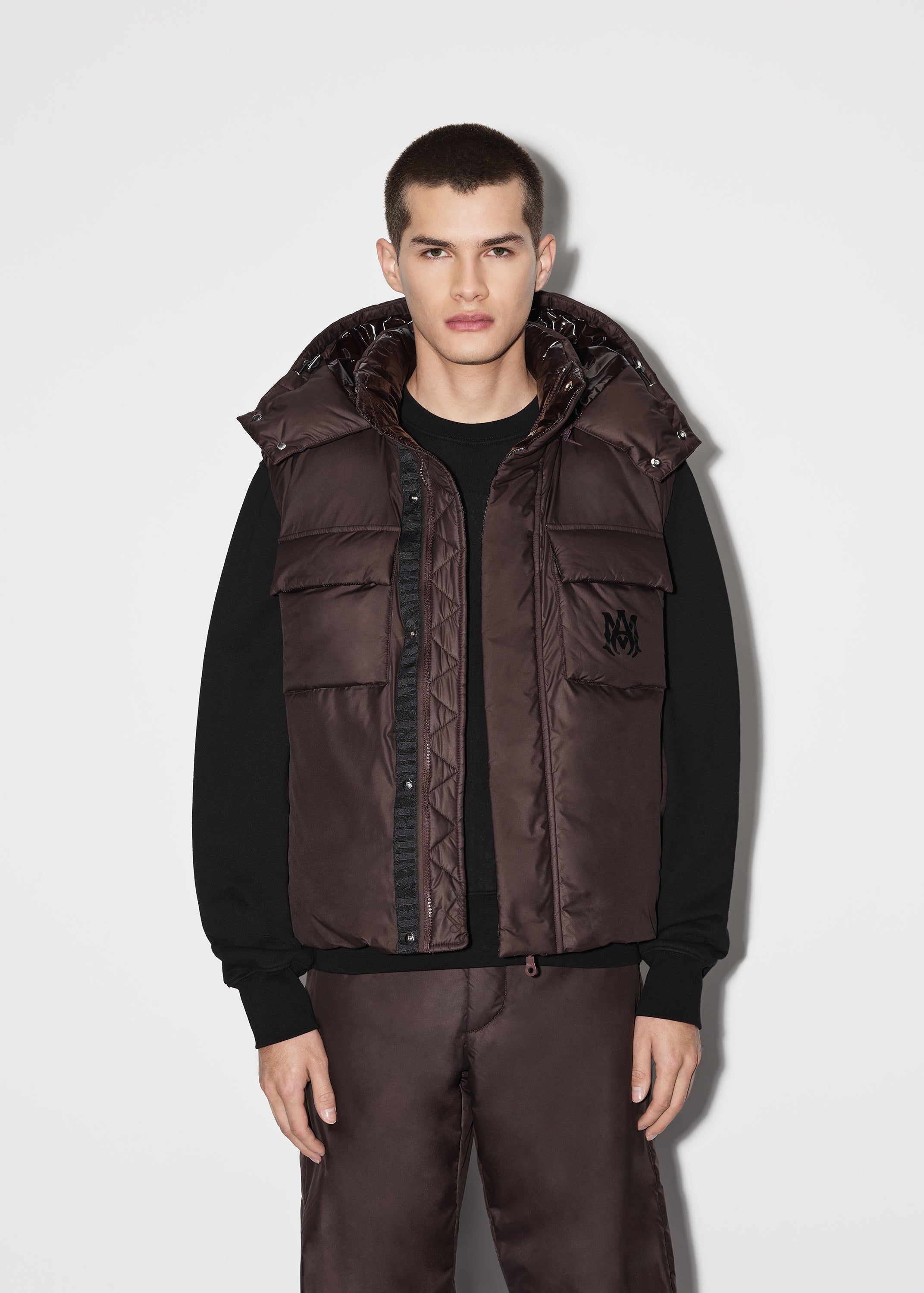 HOODED DOWN GILET - BROWN sold by AMIRI product image thumbnail 4