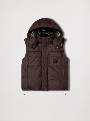 HOODED DOWN GILET - BROWN made by AMIRI
