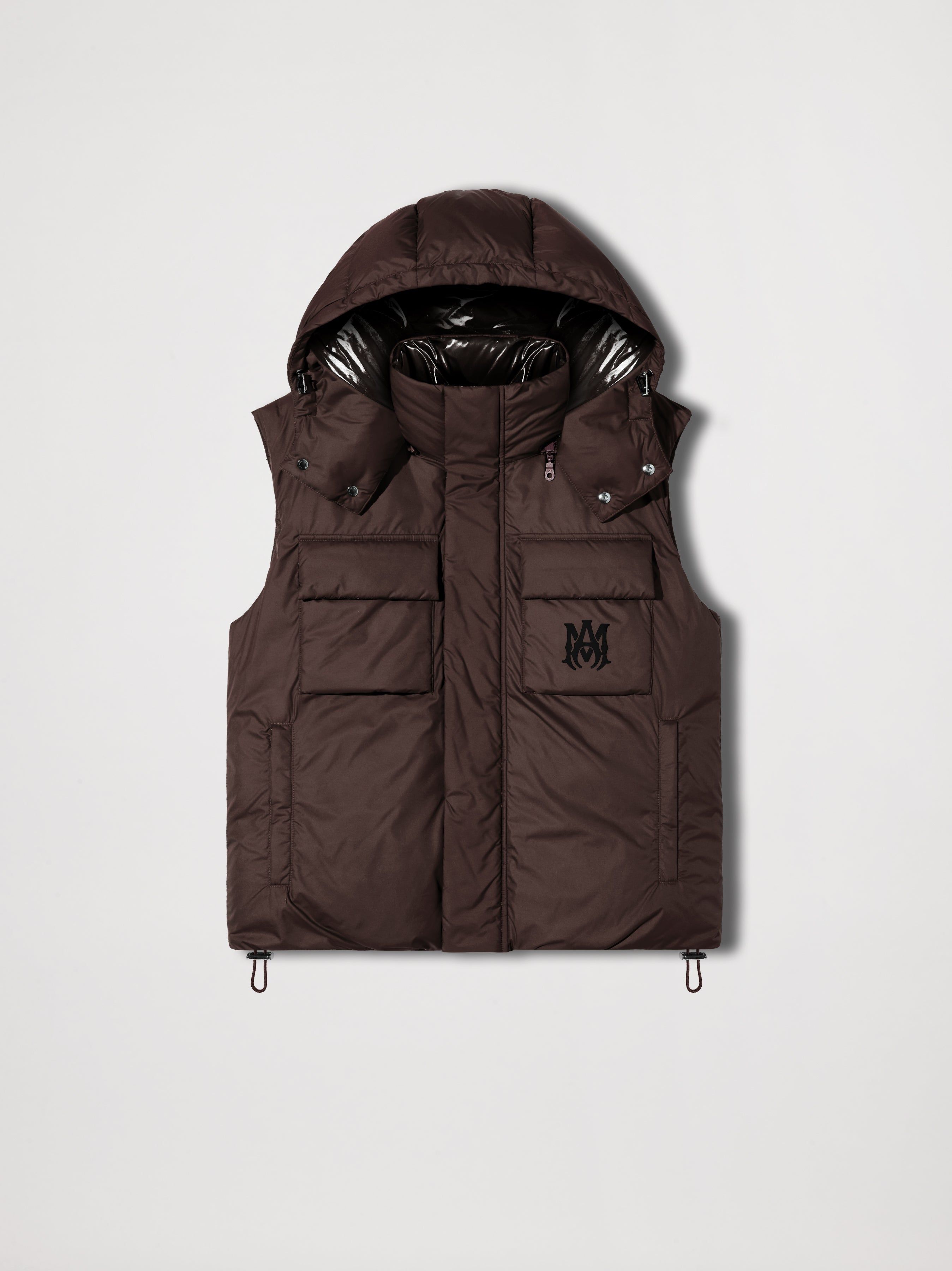 HOODED DOWN GILET - BROWN sold by AMIRI