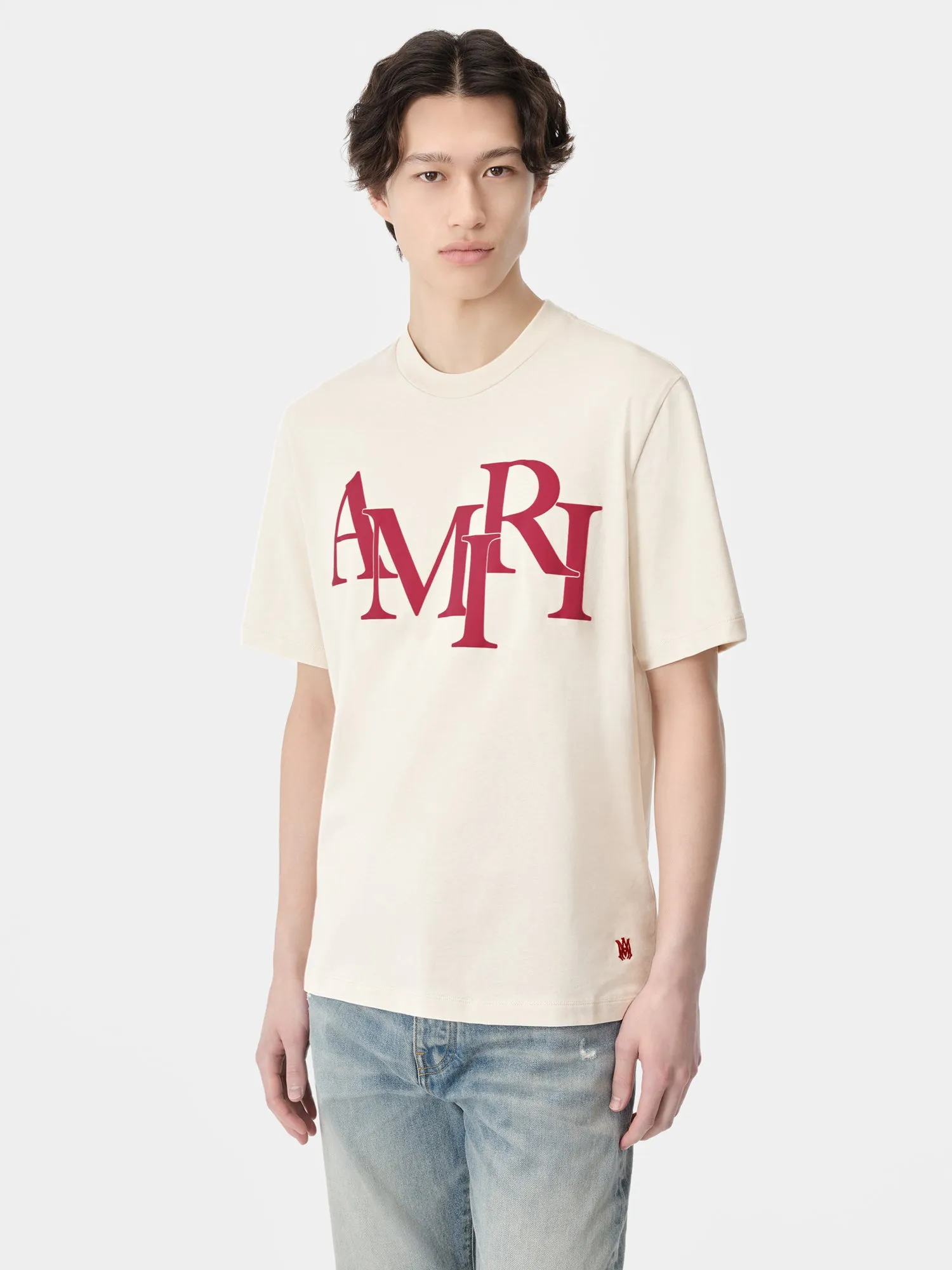 AMIRI STAGGERED TEE - Birch sold by AMIRI product image thumbnail 2