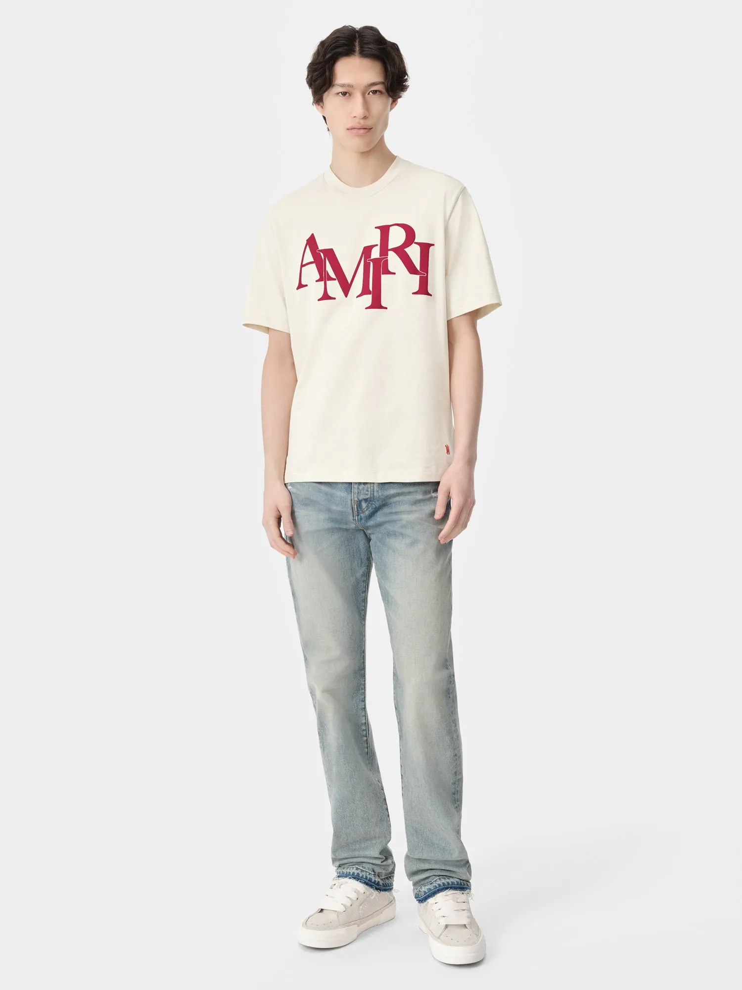 AMIRI STAGGERED TEE - Birch sold by AMIRI