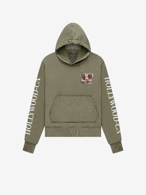 EAGLE HOLLYWOOD HOODIE - MILITARY GREEN made by AMIRI