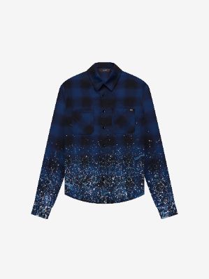 CRYSTAL PAINTER FLANNEL - BLUE made by AMIRI