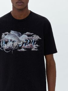 PEGASUS SCRIPT LOGO TEE - BLACK sold by AMIRI