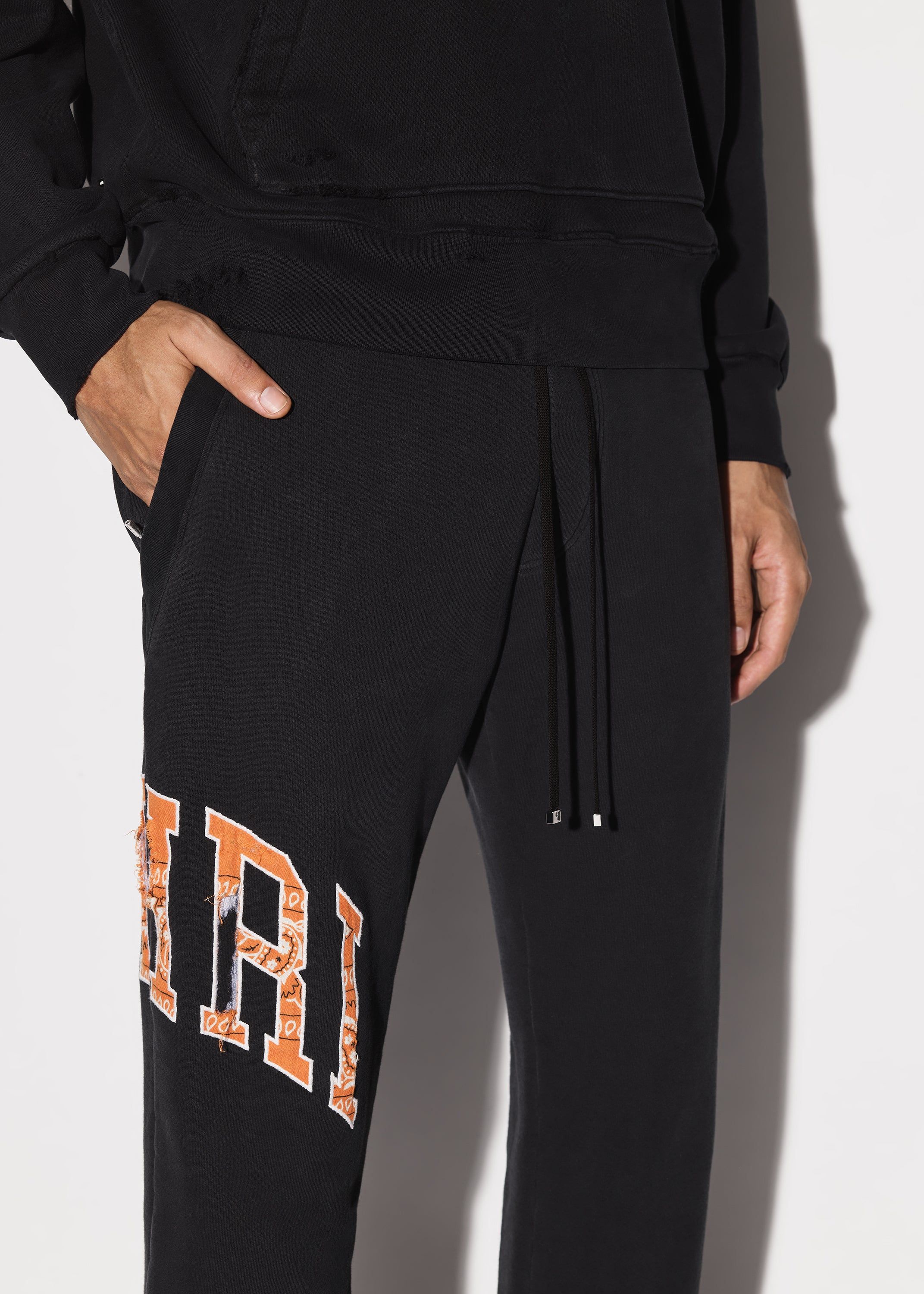 AMIRI BANDANA SWEATPANTS - BLACK / ORANGE sold by AMIRI product image thumbnail 5