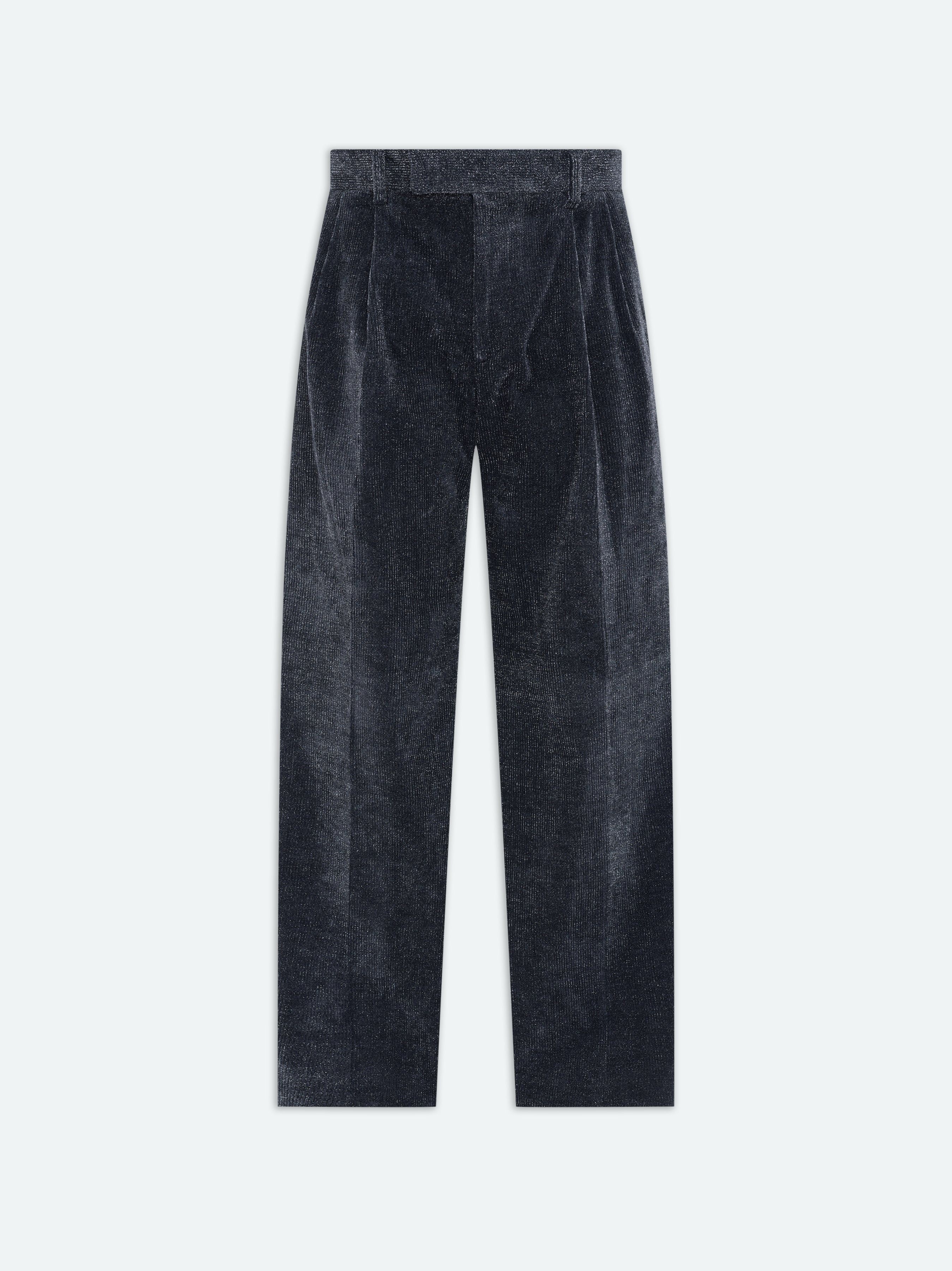 DOUBLE PLEATED SHIMMER PANT - Dark Grey sold by AMIRI
