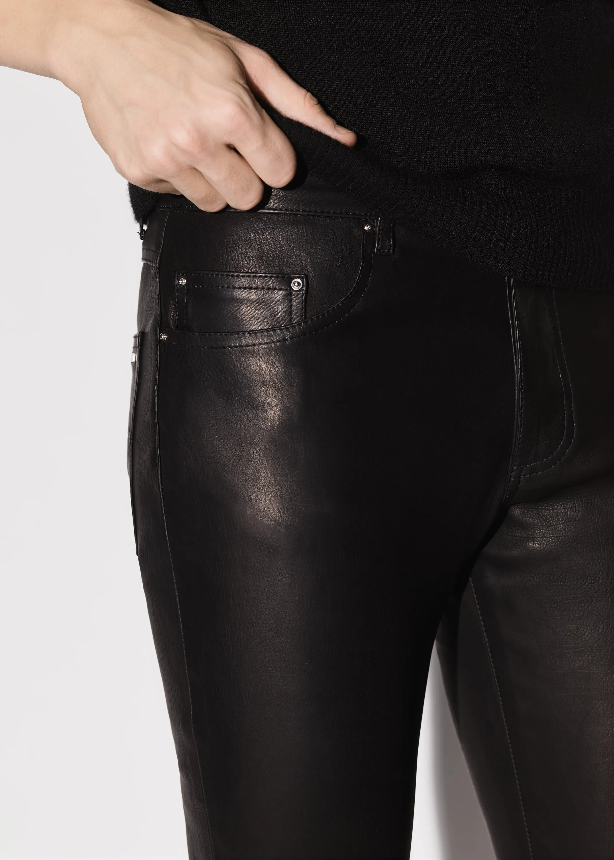 5 POCKET LEATHER PANT - BLACK sold by AMIRI product image thumbnail 5