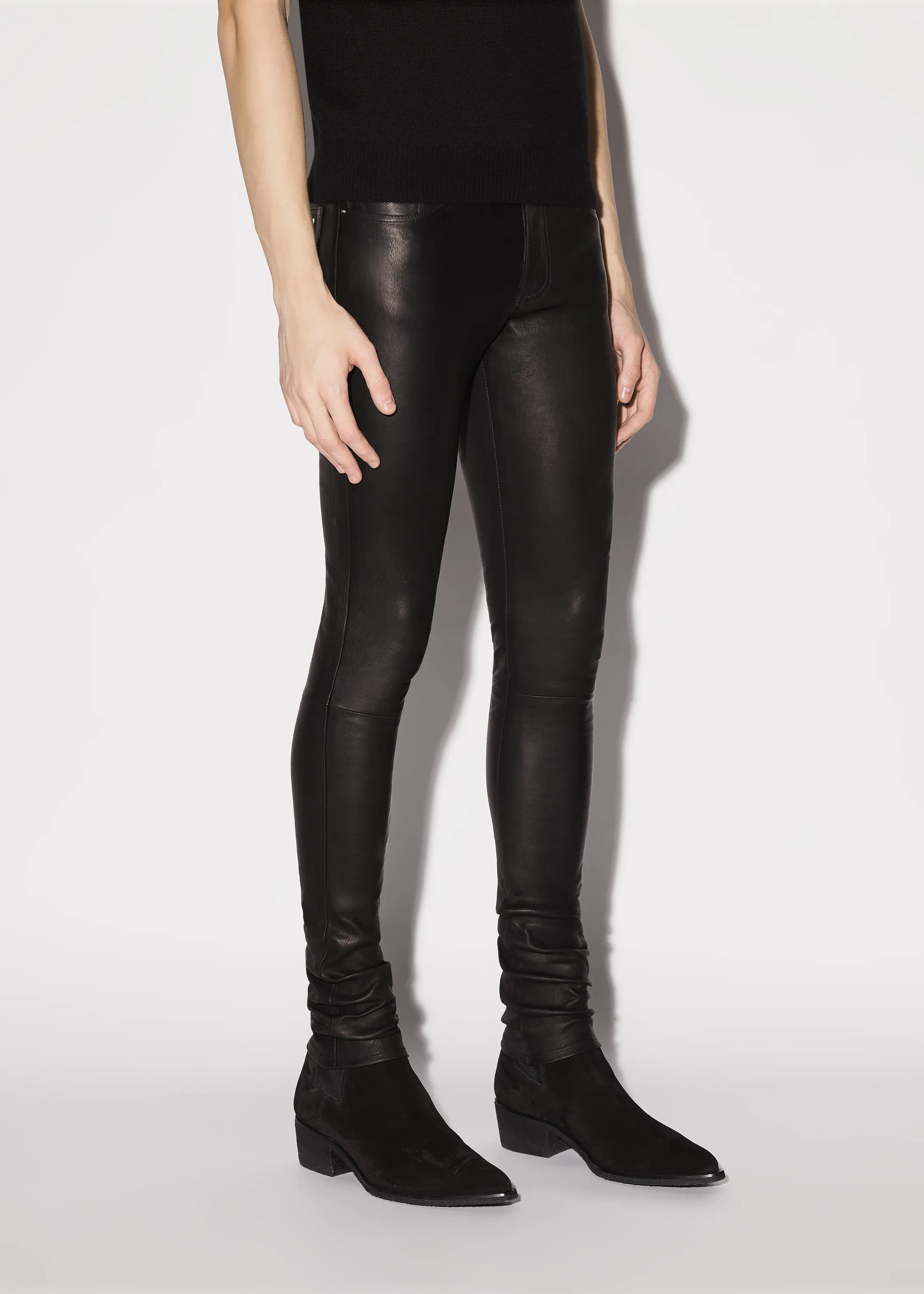 5 POCKET LEATHER PANT - BLACK sold by AMIRI product image thumbnail 3