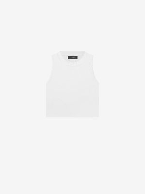 WOMEN - RIBBED CROP MUSCLE JERSEY TANK - WHITE sold by AMIRI