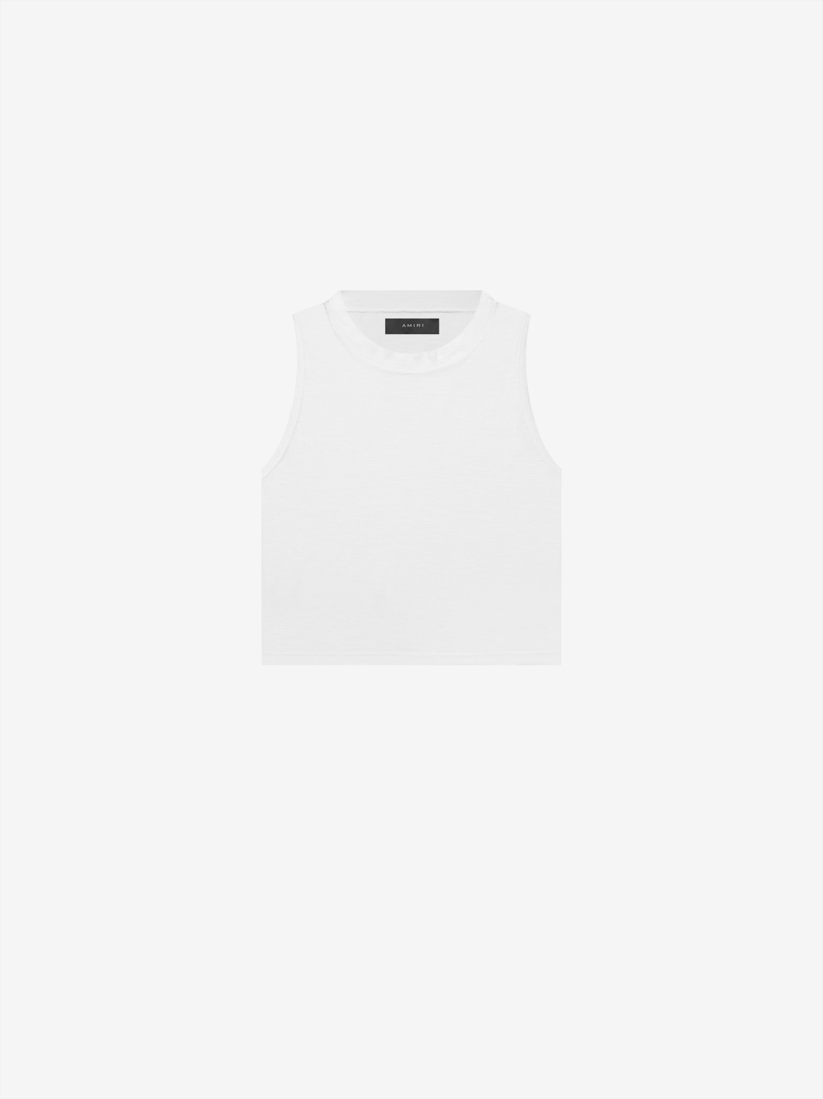 WOMEN - RIBBED CROP MUSCLE JERSEY TANK - WHITE sold by AMIRI