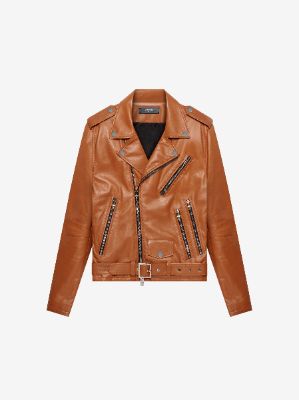 Lightweight Biker Jacket - Roasted Red sold by AMIRI