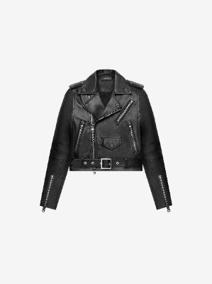 WOMEN - LEATHER BIKER JACKET - BLACK sold by AMIRI