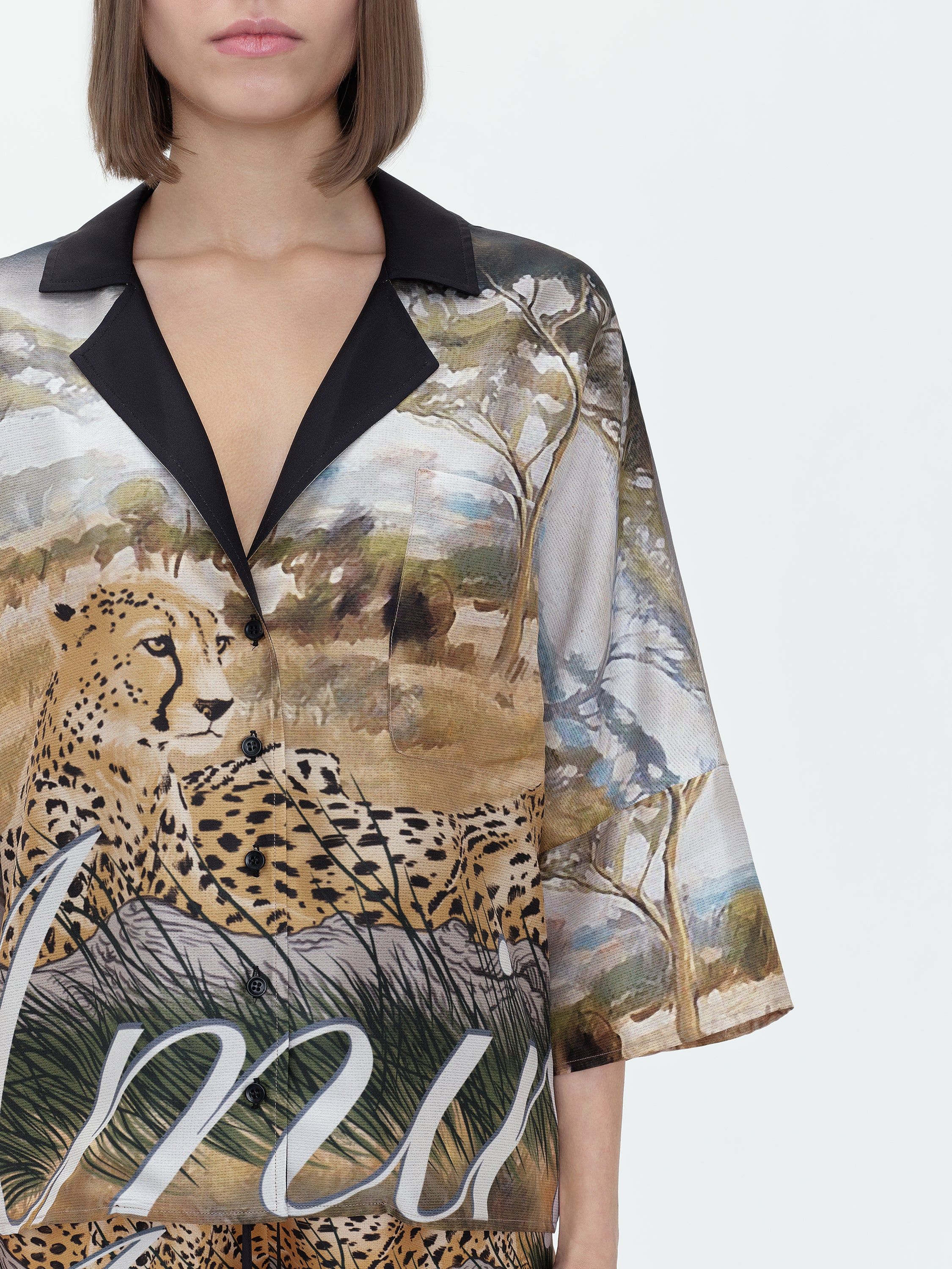 WOMEN - CHEETAH S/S SILK SHIRT - MULTI sold by AMIRI product image thumbnail 5