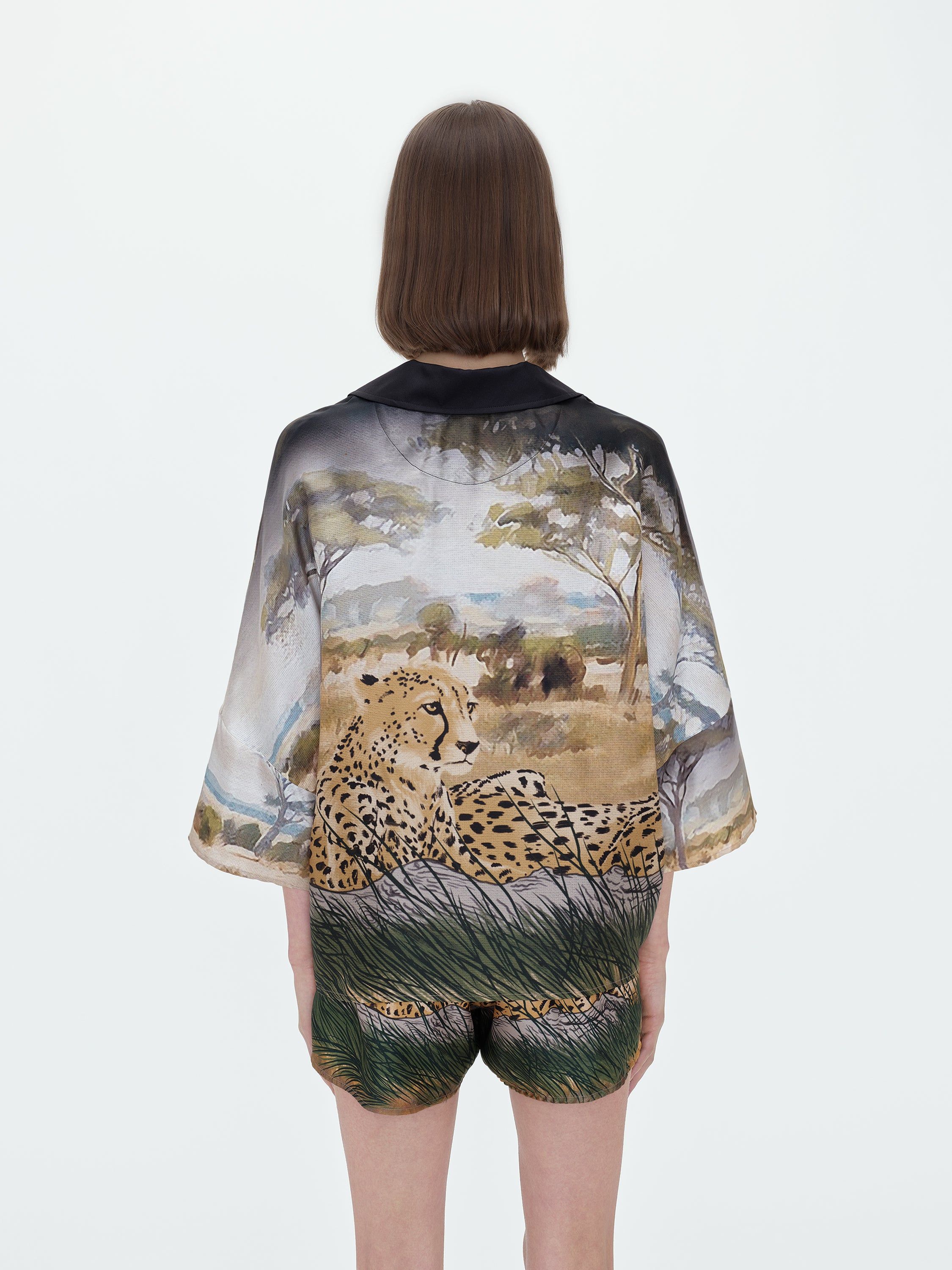 WOMEN - CHEETAH S/S SILK SHIRT - MULTI sold by AMIRI product image thumbnail 4