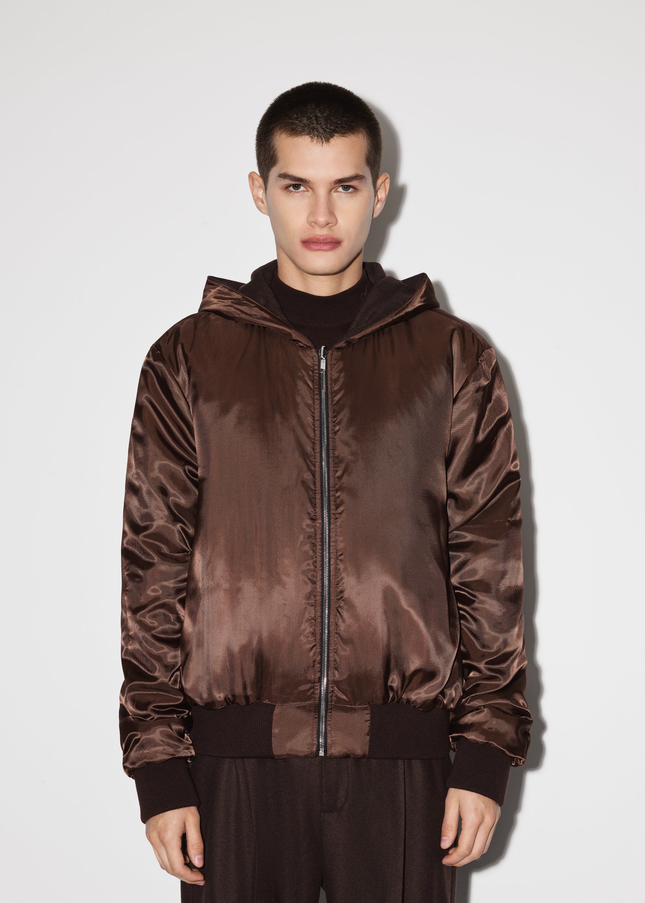 REVERSIBLE MA ZIP FRONT HOODIE - DARK BROWN sold by AMIRI product image thumbnail 3