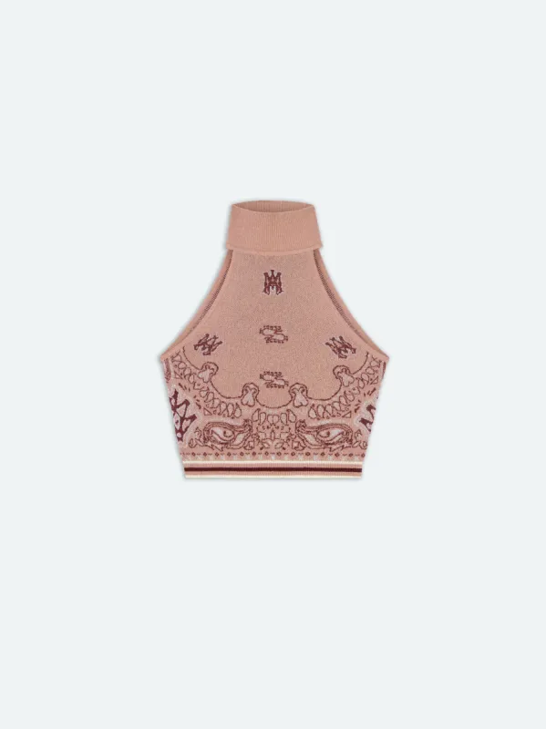 WOMEN - BANDANA MOCK NECK TANK - Cork sold by AMIRI