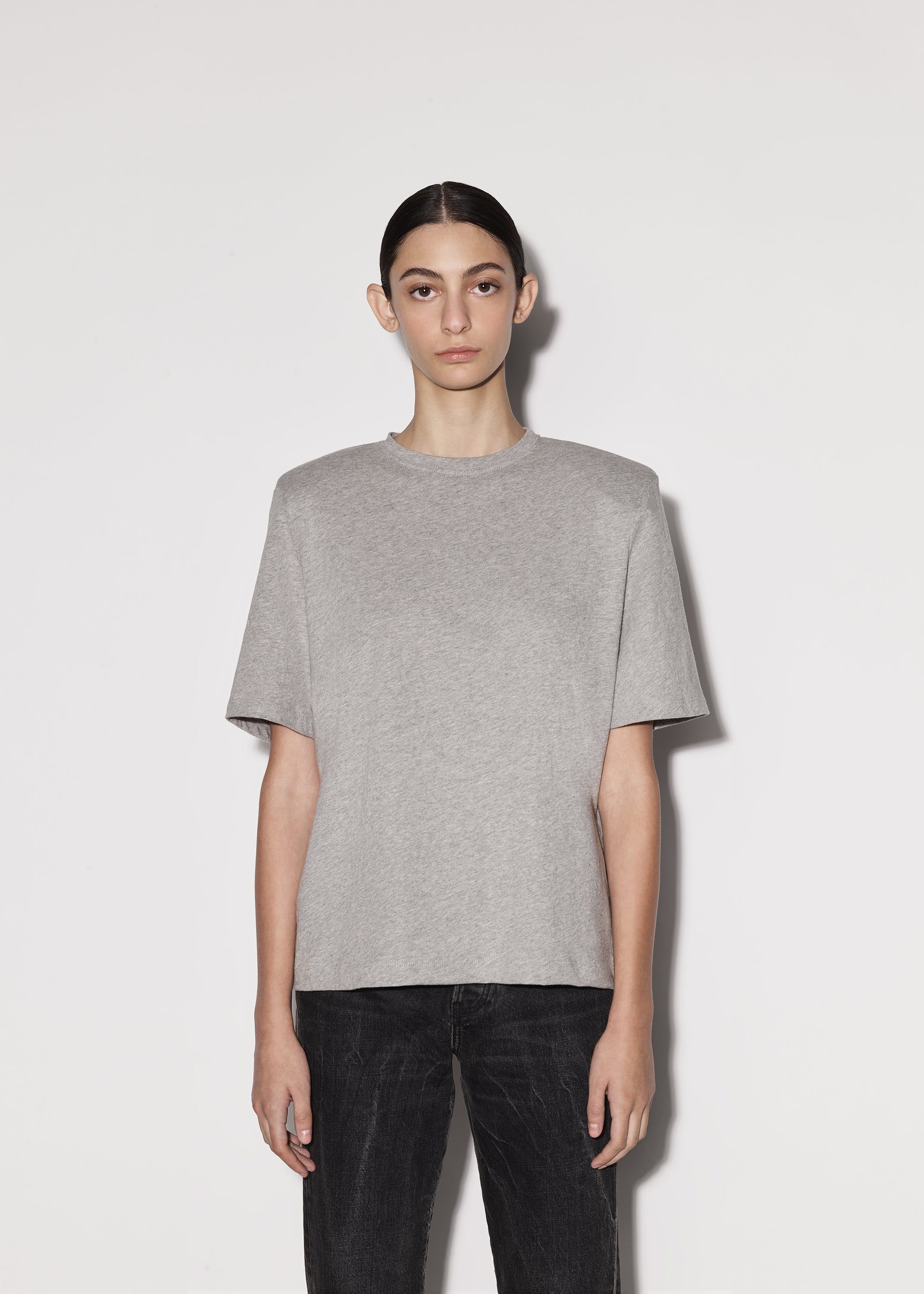 WOMEN - STRONG SHOULDER TEE - HEATHER GREY sold by AMIRI product image thumbnail 3