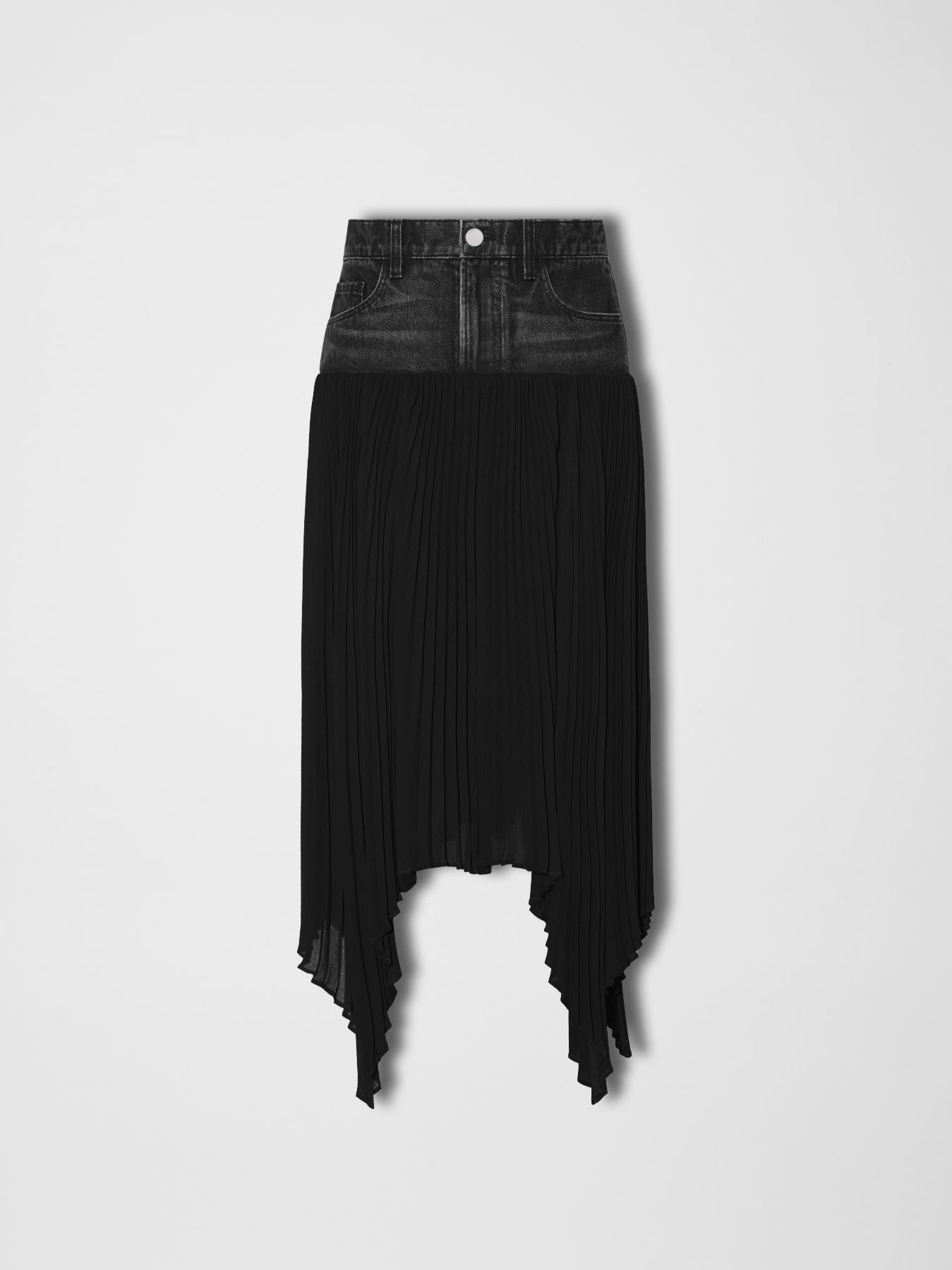 WOMEN - HYBRID PLEATED SKIRT - Aged Black / Black sold by AMIRI