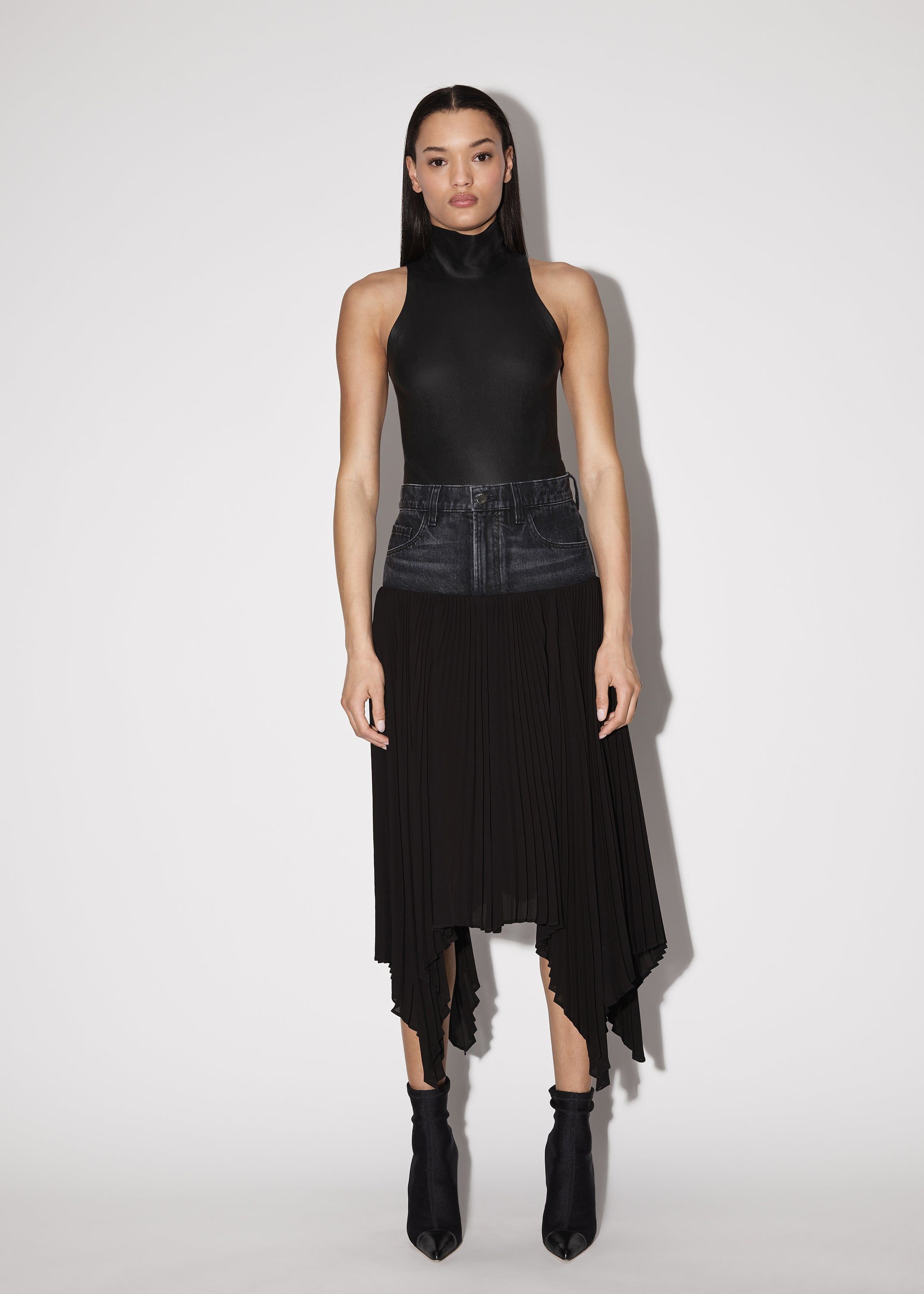WOMEN - HYBRID PLEATED SKIRT - Aged Black / Black sold by AMIRI product image thumbnail 2