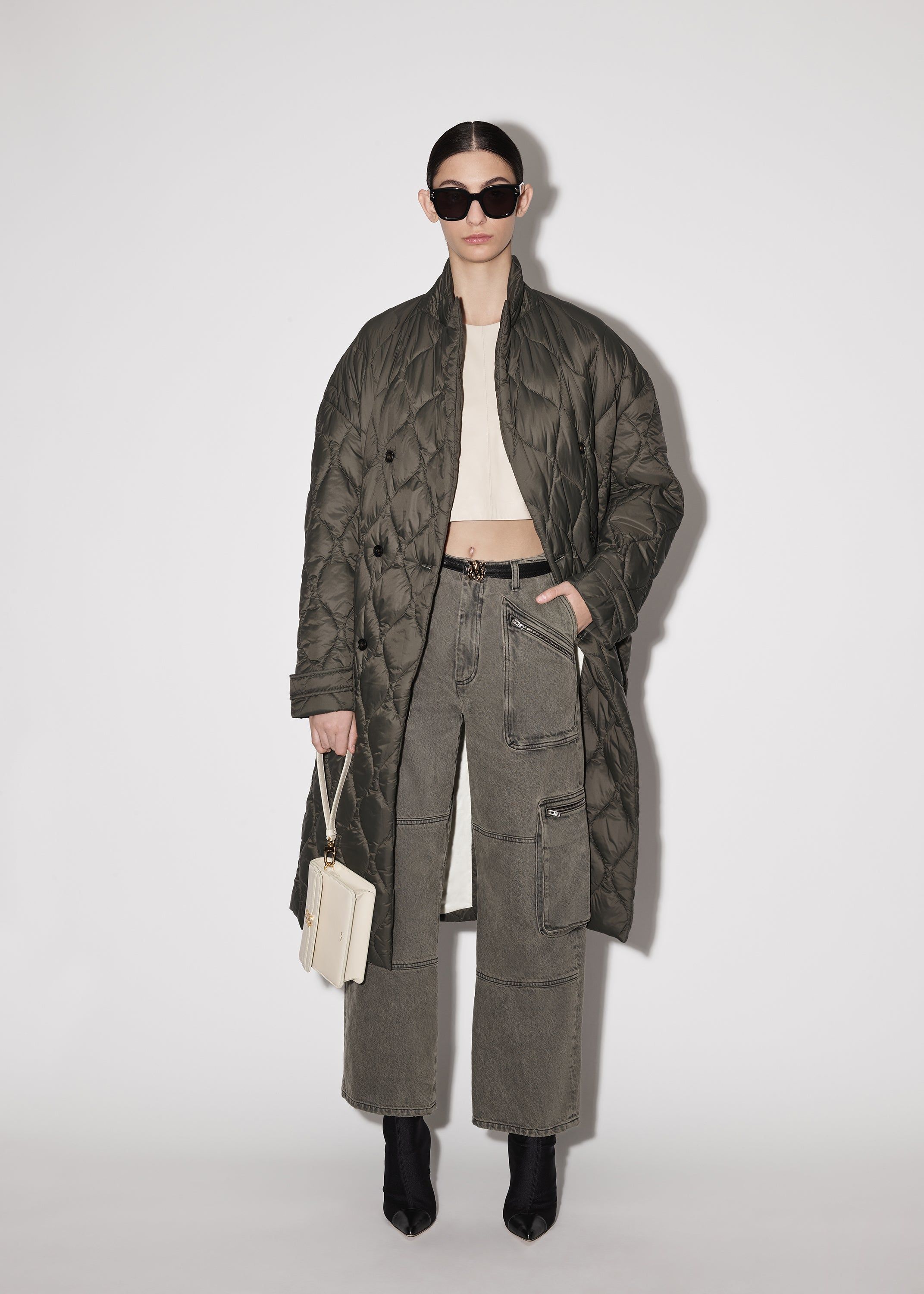WOMEN - QUILTED COAT - OLIVE GREEN sold by AMIRI product image thumbnail 2