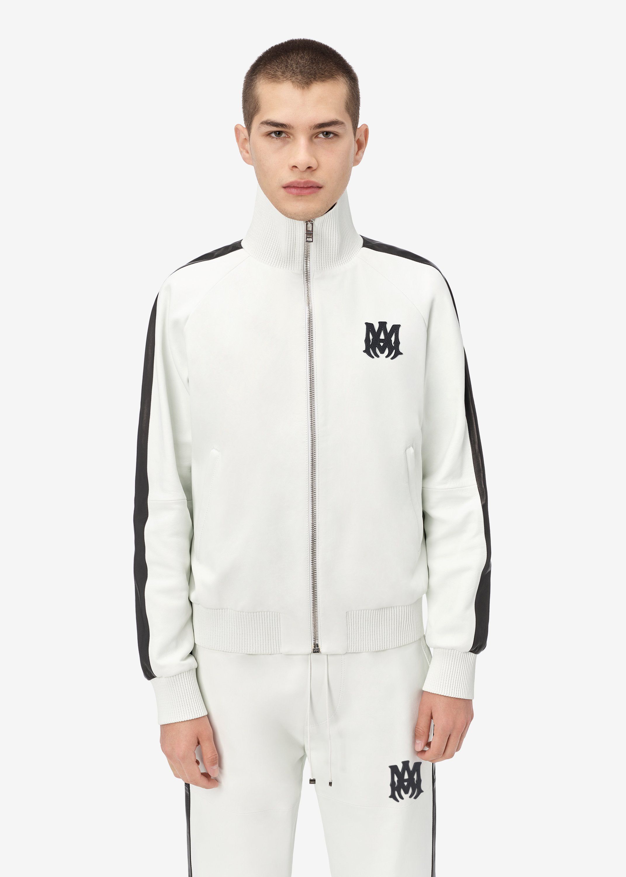 M.A. LEATHER ZIP TRACK JACKET - OPTICAL WHITE sold by AMIRI product image thumbnail 2