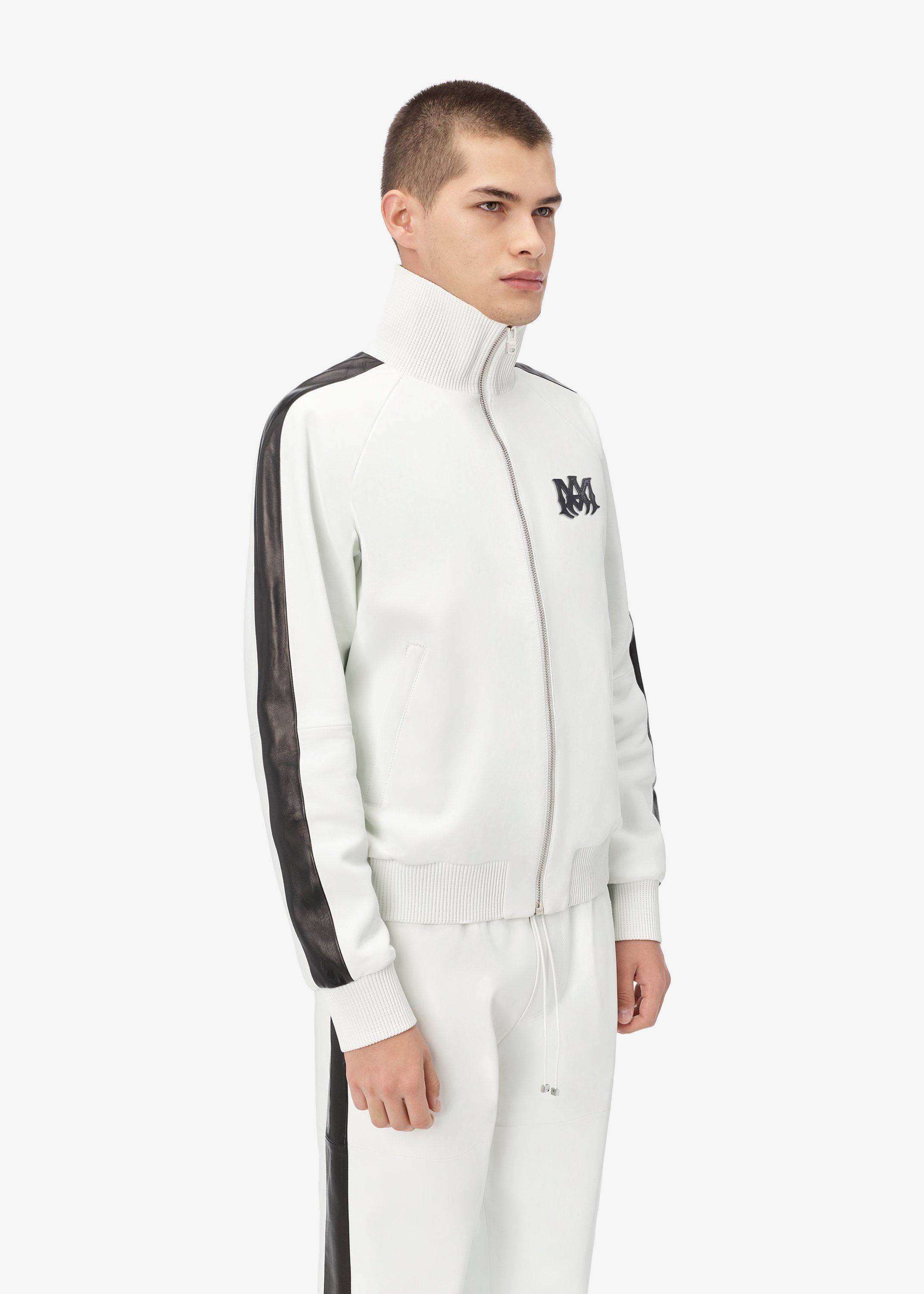 M.A. LEATHER ZIP TRACK JACKET - OPTICAL WHITE sold by AMIRI product image thumbnail 3