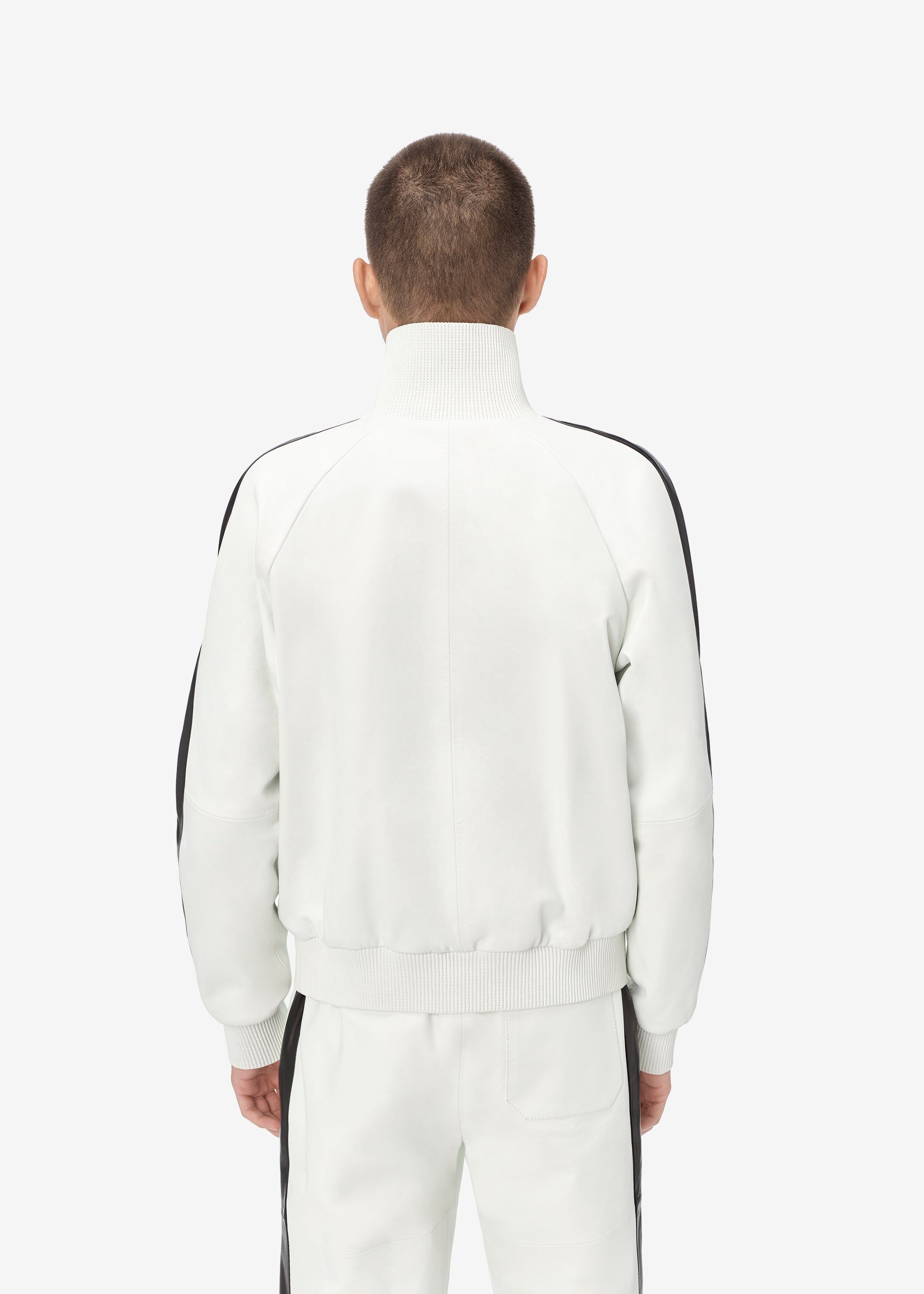 M.A. LEATHER ZIP TRACK JACKET - OPTICAL WHITE sold by AMIRI product image thumbnail 4
