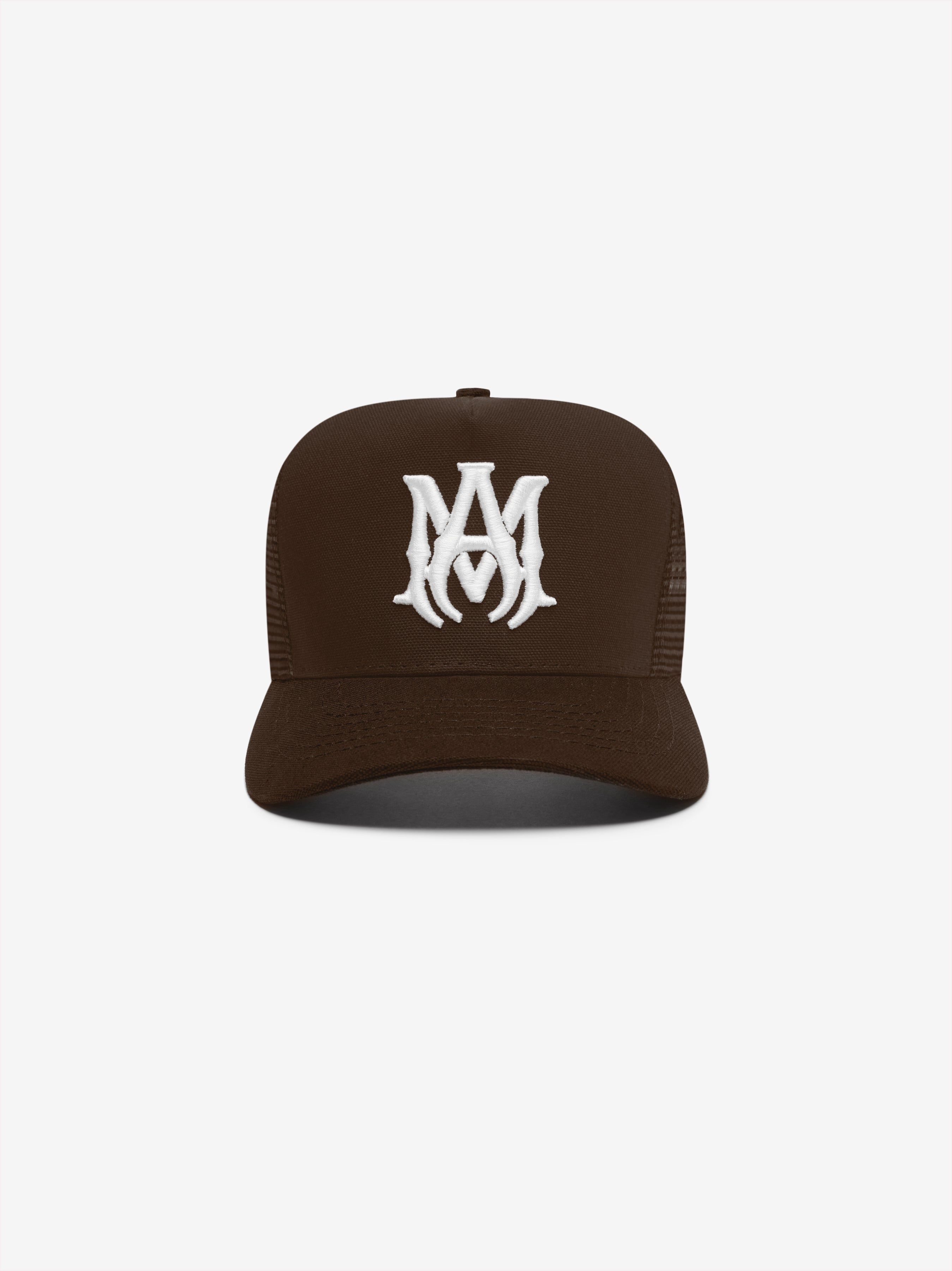 M.A. TRUCKER HAT - BROWN WHITE sold by AMIRI